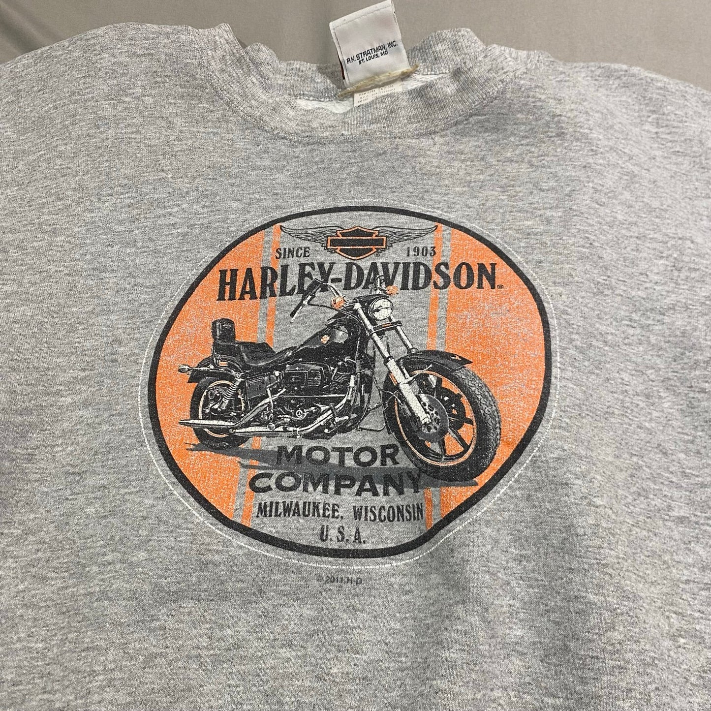 Harley Davidson Sweater Mens XL Collingswood Gray Motorcycle Biker