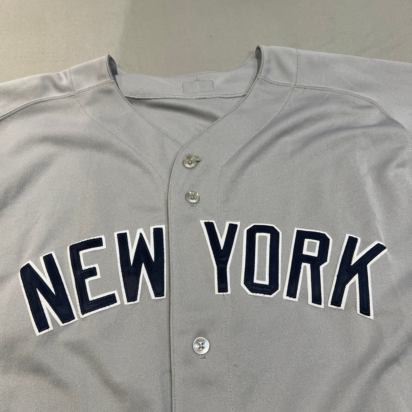 New York Yankees Jersey Mens 50 Majestic #18 Blank No Name MLB Gray