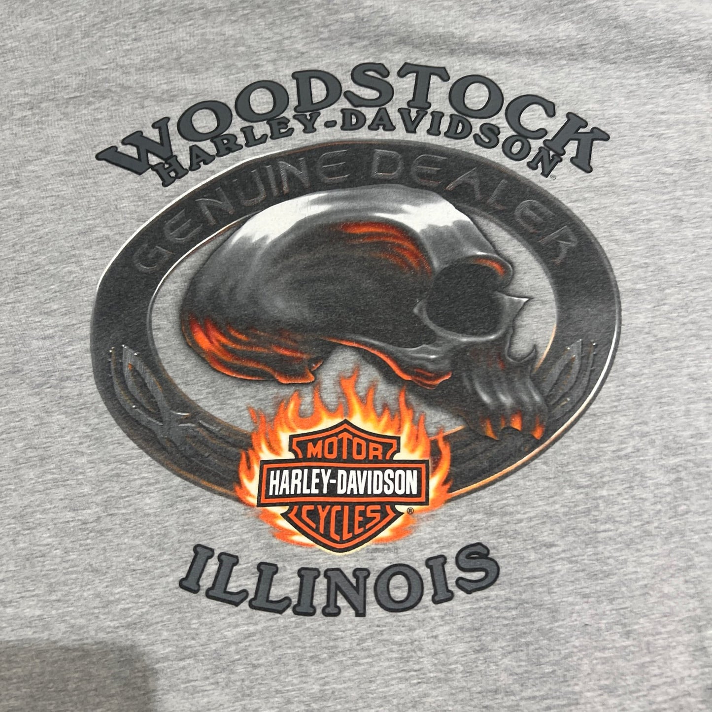Harley Davidson Woodstock Shirt Mens XXL 2XL Genuine Dealer Clown Skull Gray