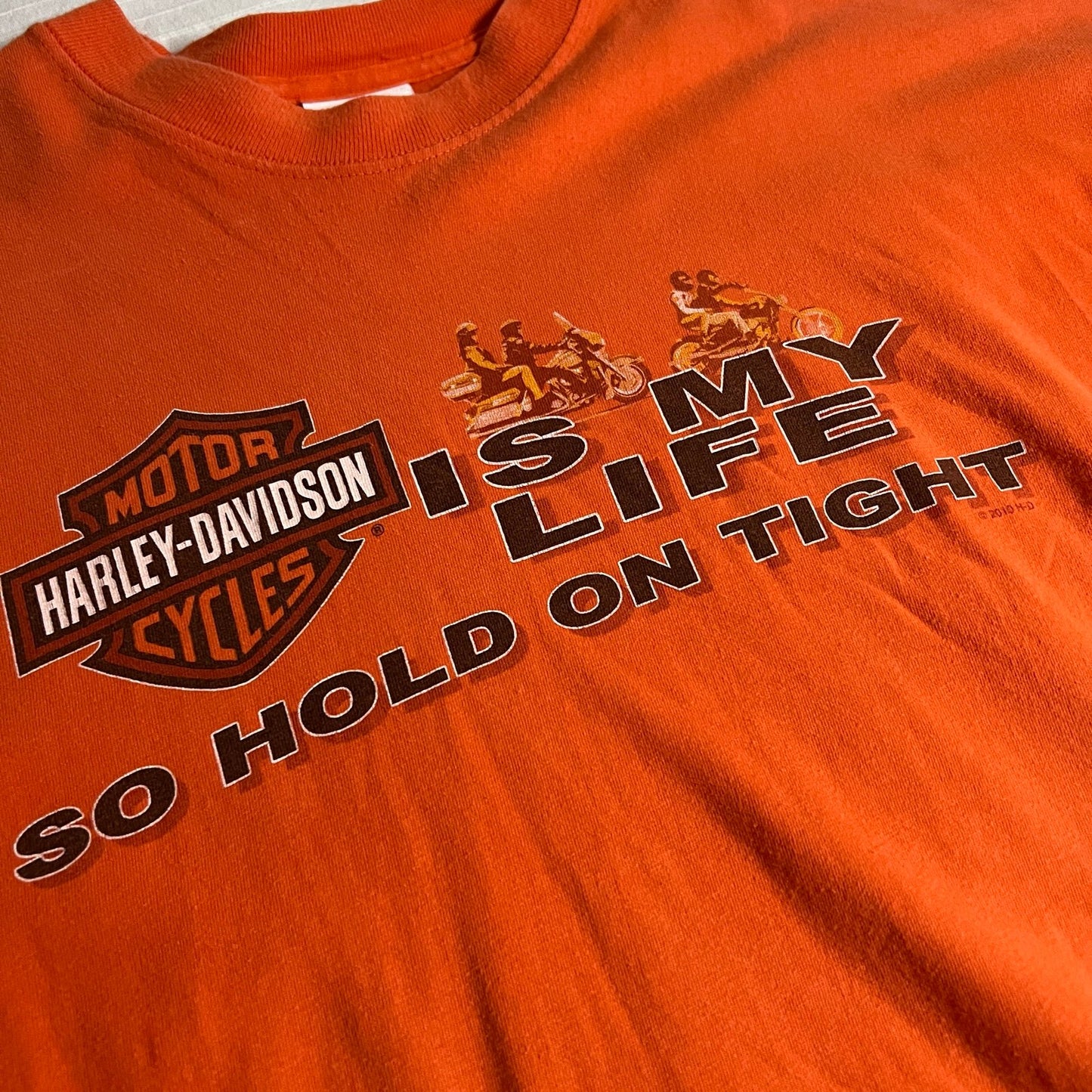 Harley Davidson Shirt Mens XL Orange Pittsburgh Short Sleeve Motorcycle Biker