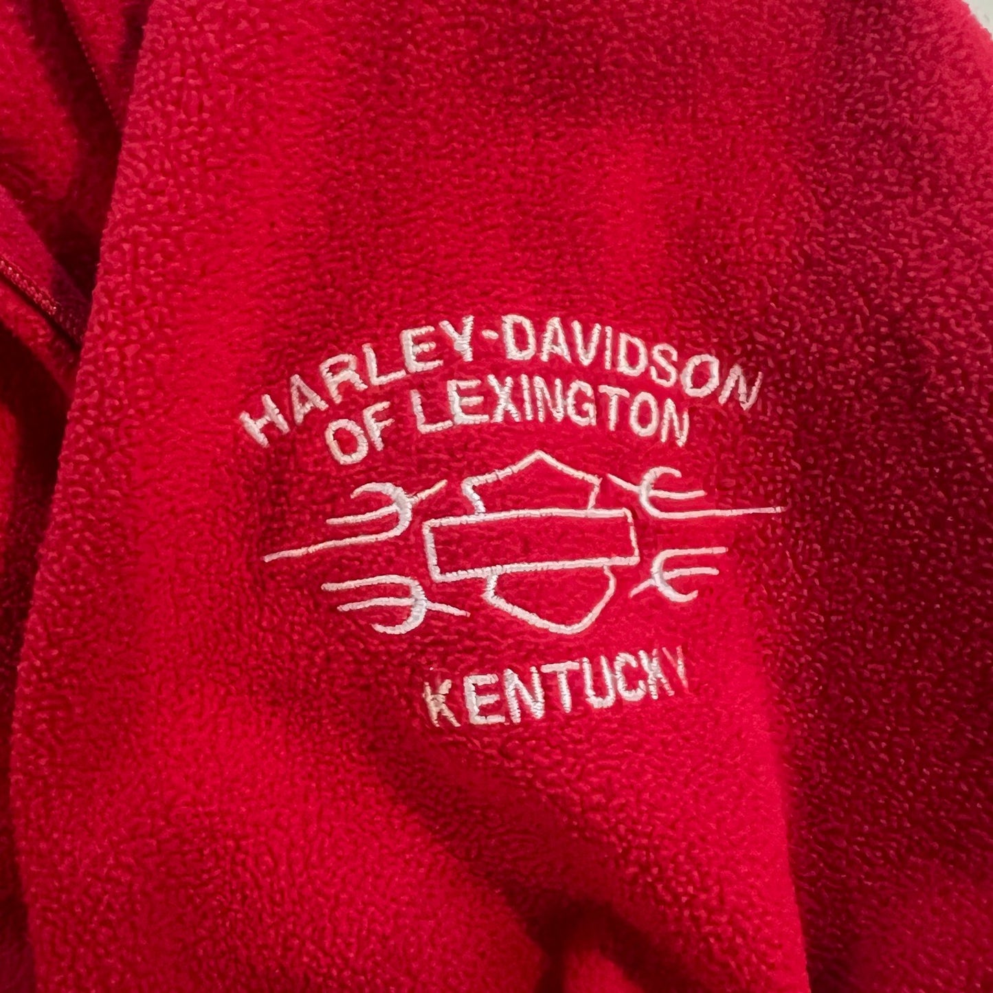 Harley Davidson Hoodie Womens Medium Red Sweat Shirt Zip Motorcycle Sweater