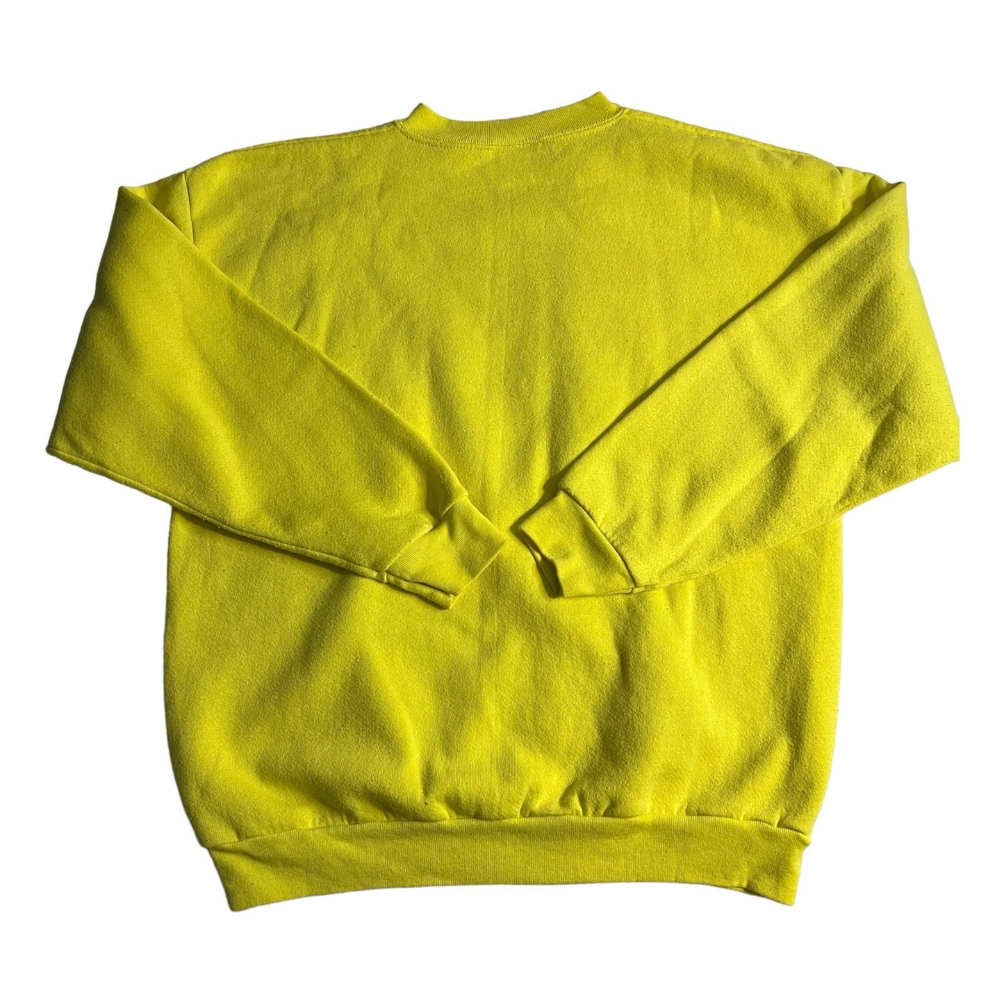 Vintage Blank Sweater Tultex Womans Large Neon Yellow 90's Basic Crewneck