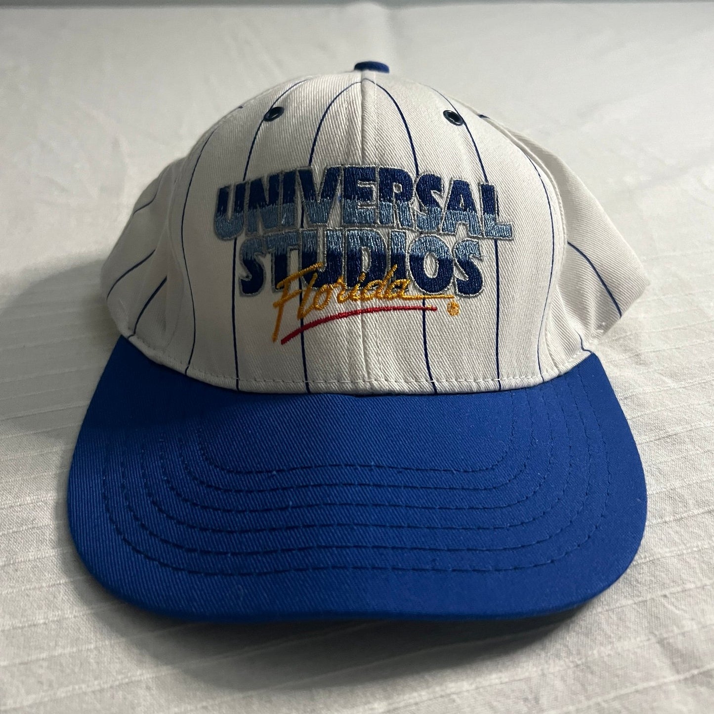 Vintage Universal Studios Hat Snapback 80's Pin Stripe Baseball Cap