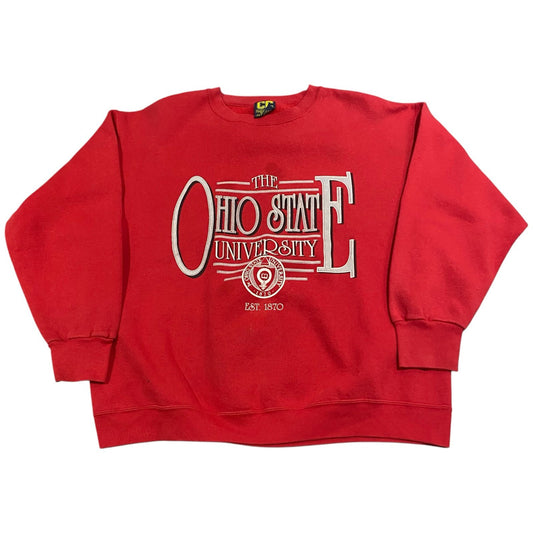 Vintage 90's Ohio State Buckeyes Crewneck Mens XL Sweater NCAA Red Pullover