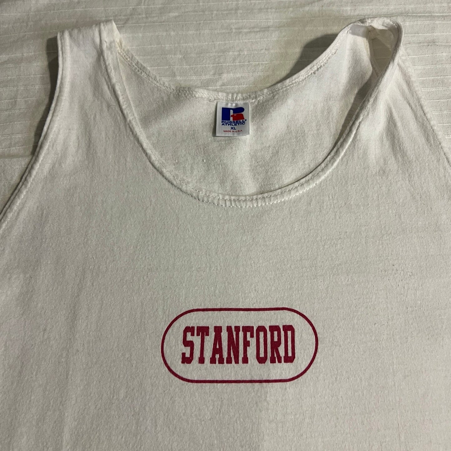 Vintage Stanford Shirt Mens XL Tank Top Sleeveless Russell Athletic Ivy League