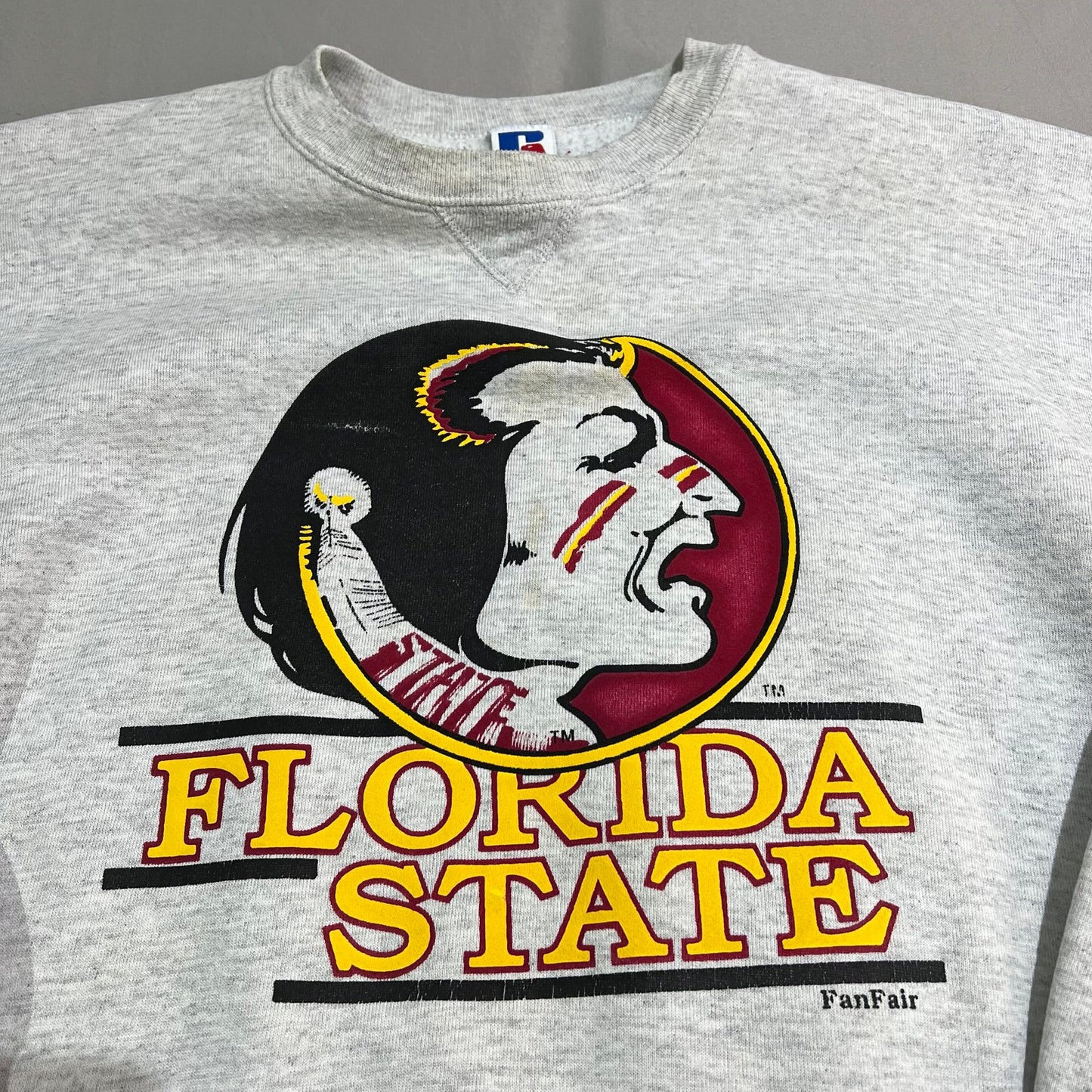 Vintage 90's Florida State Sweater Crewneck Womans XL Russell Athletic Gray