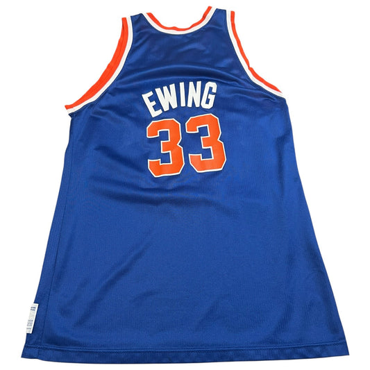Vintage Patrick Ewing New York Nets NBA #33 Jersey Champion Mens Large Blue