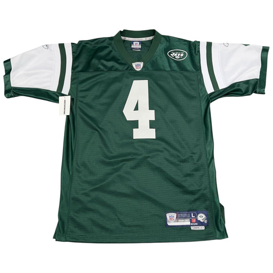 Brett Favre New York Jets NFL Jersey Mens Large Green Length +2 #4 Reebok