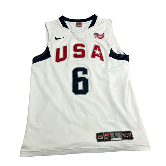 2008 Beijing Lebron James Team USA Jersey Mens Large Nike Stitch Sewn