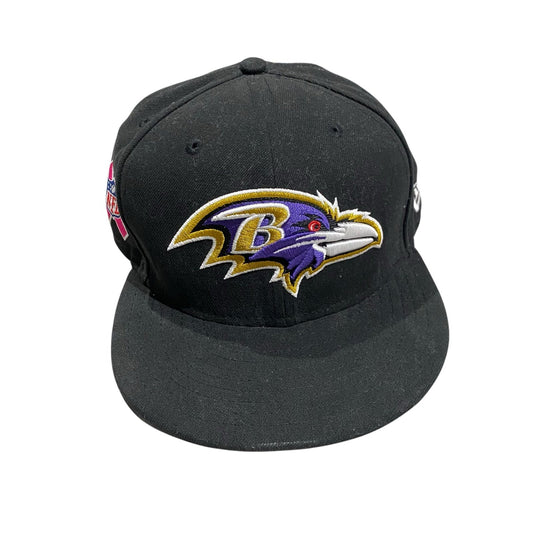 Baltimore Ravens Fitted Hat 7 1/8 New Era Cap Black NFL