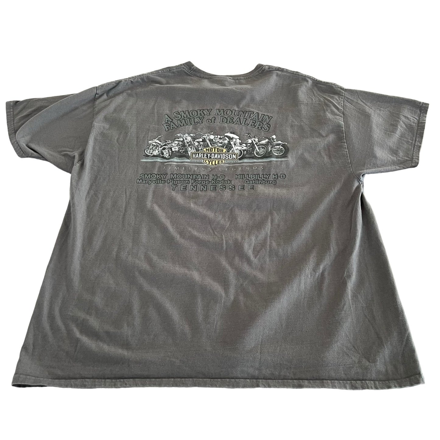 Harley Davidson Shirt Mens XL Gray Tennessee Short Sleeve Smoky Mountain