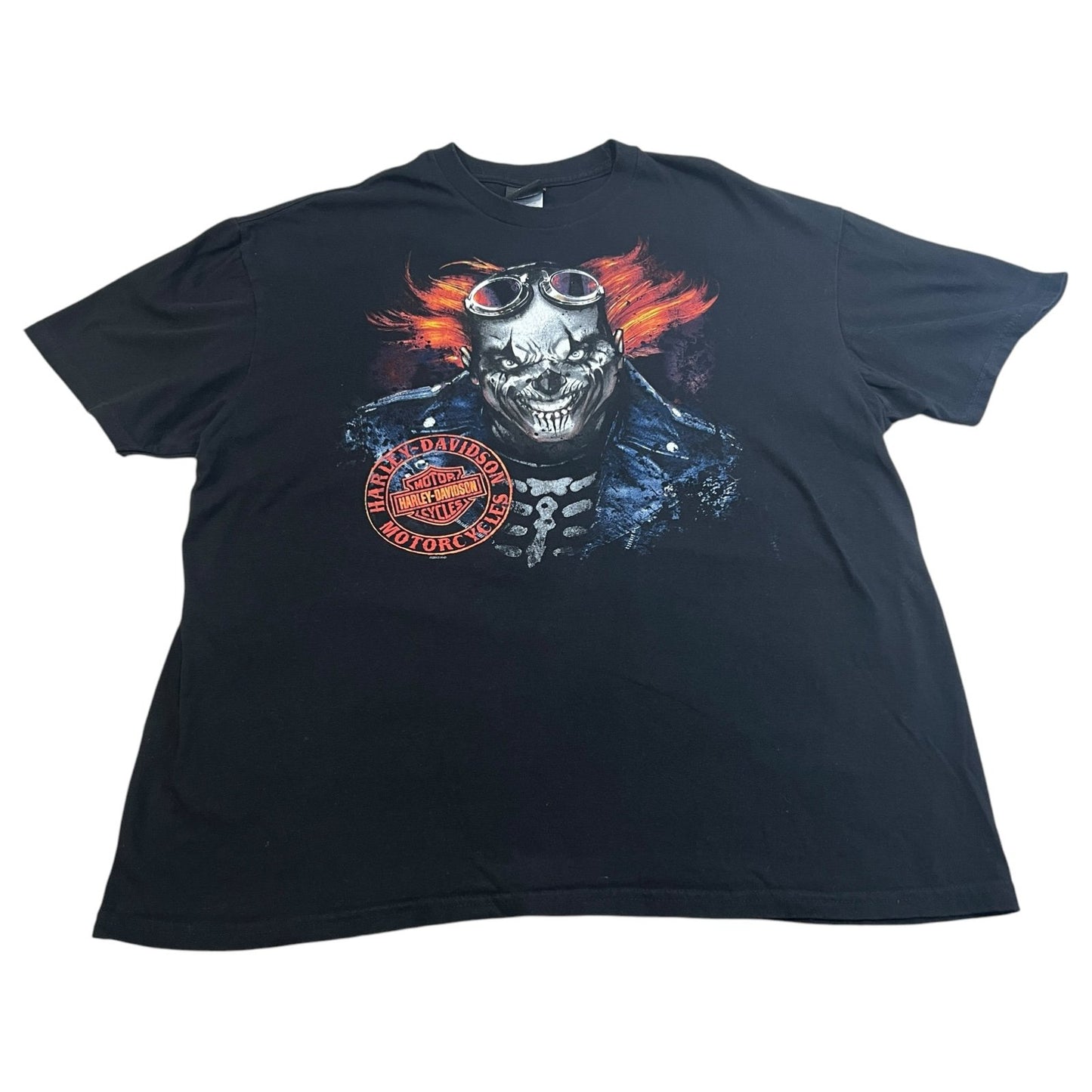 Harley Davidson Clown Shirt Mens 2XL XXL Zips Mackinaw City Cotton Black