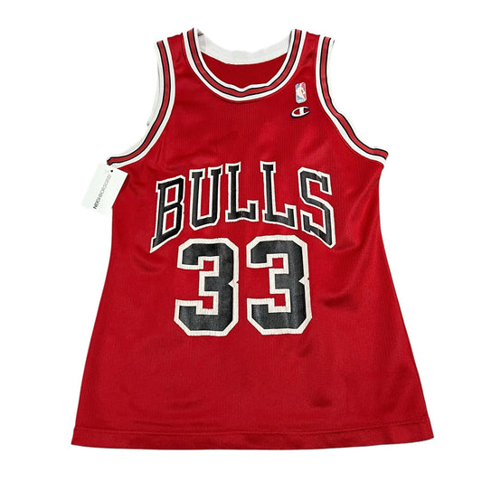 Vintage 90s Scottie Pippen Chicago Bulls Jersey Mens Small #33 NBA Red Champion