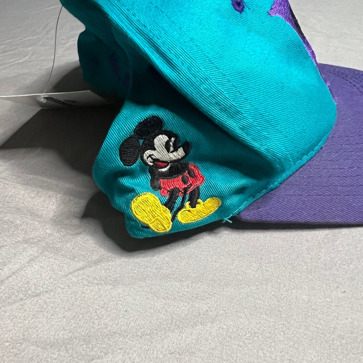 Vintage Mickey Mouse Snapback Hat Disney 90's Blue Berry Grape Embroidered