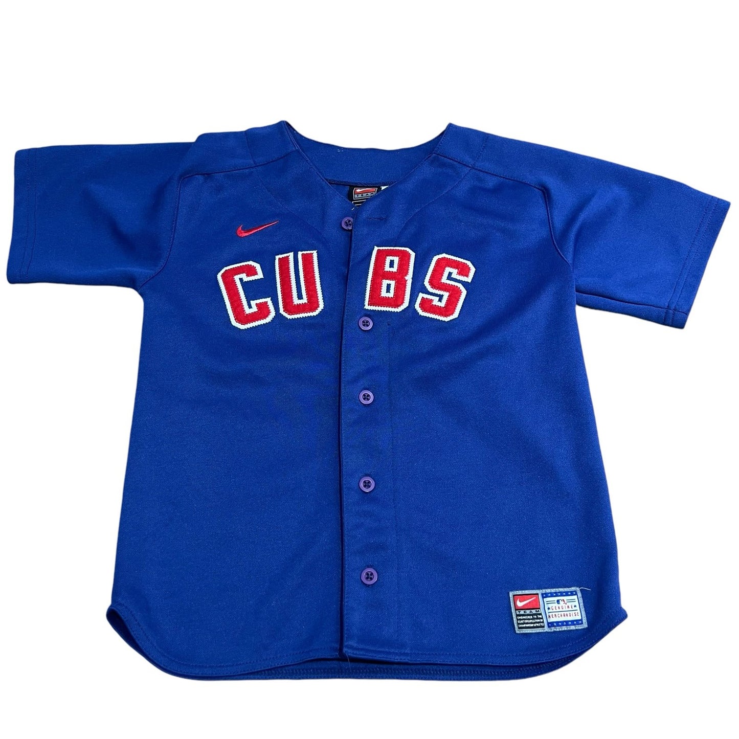 Chicago Cubs Jersey Kids Youth 7 Blank No Name Nike MLB Blue Embroidered