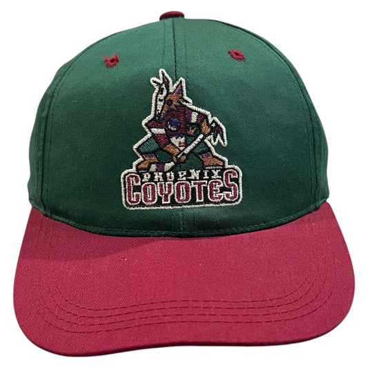 Vintage 90's Phoenix Coyotes Sports Specialties  Snapback Hat NHL Green red