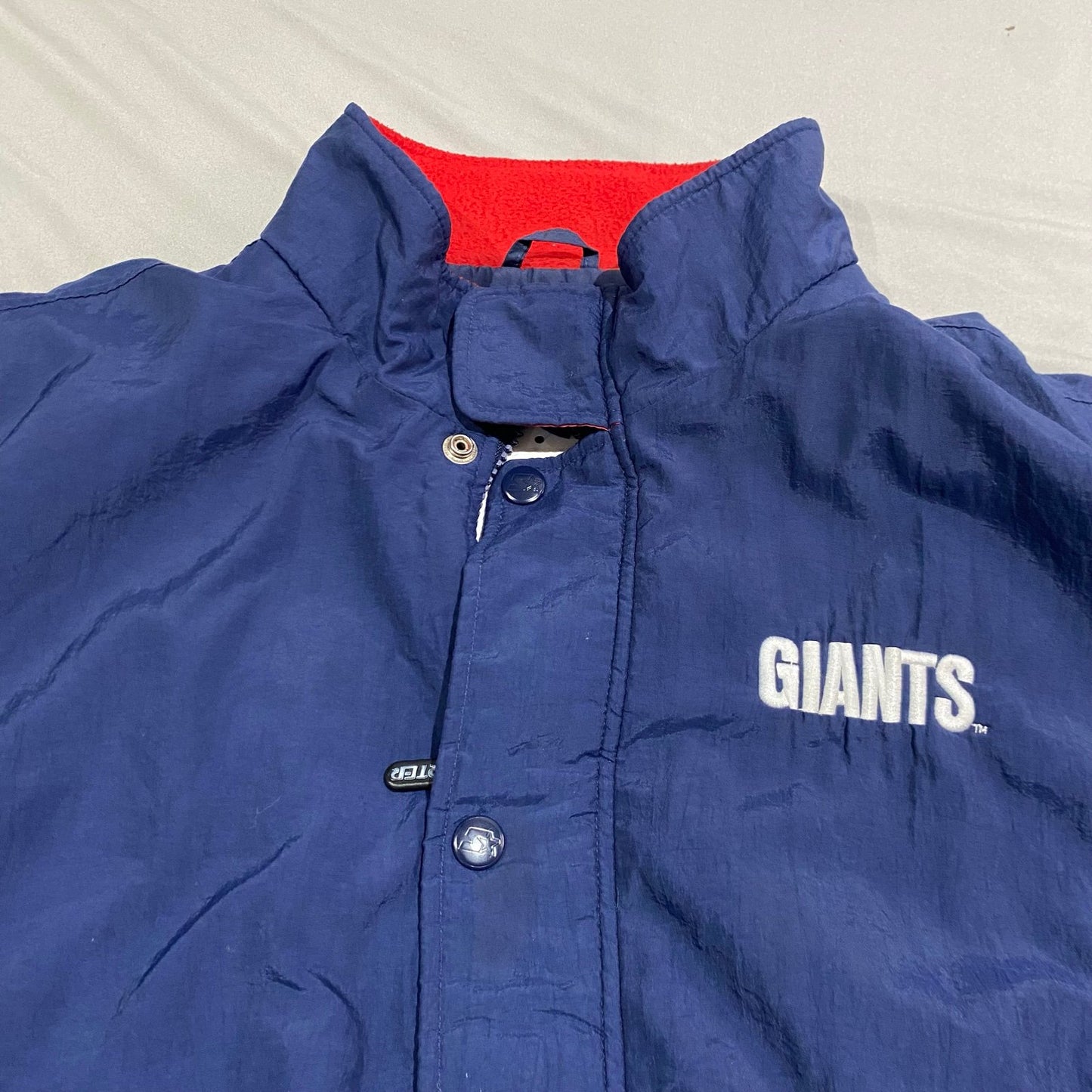 Vintage New York Giants STARTER Jacket Mens XL Miller Lite Full Zip NFL Blue