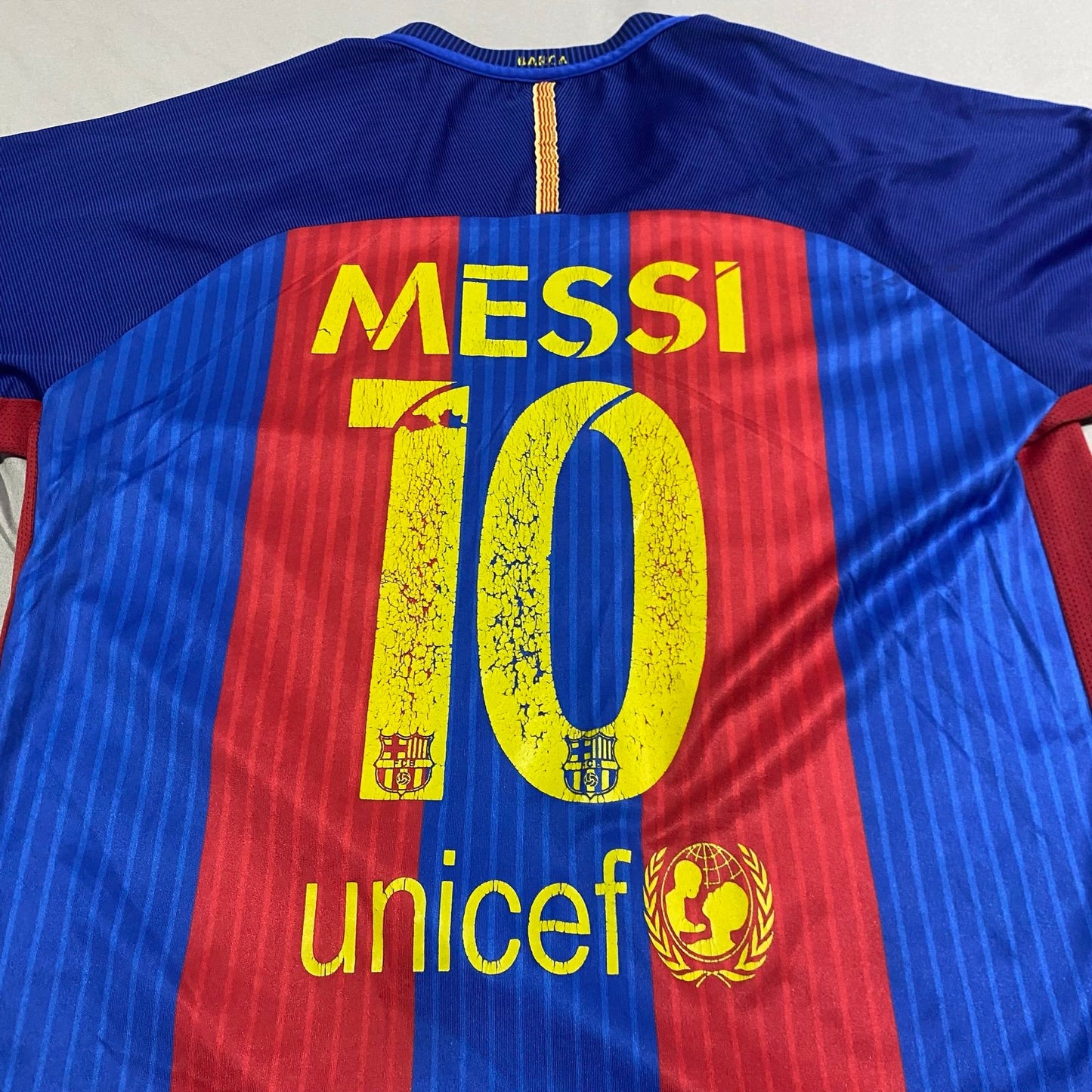 FCB Barcelona Lionel Messi Jersey Mens Small #10 Qatar Airways Soccer Futbol