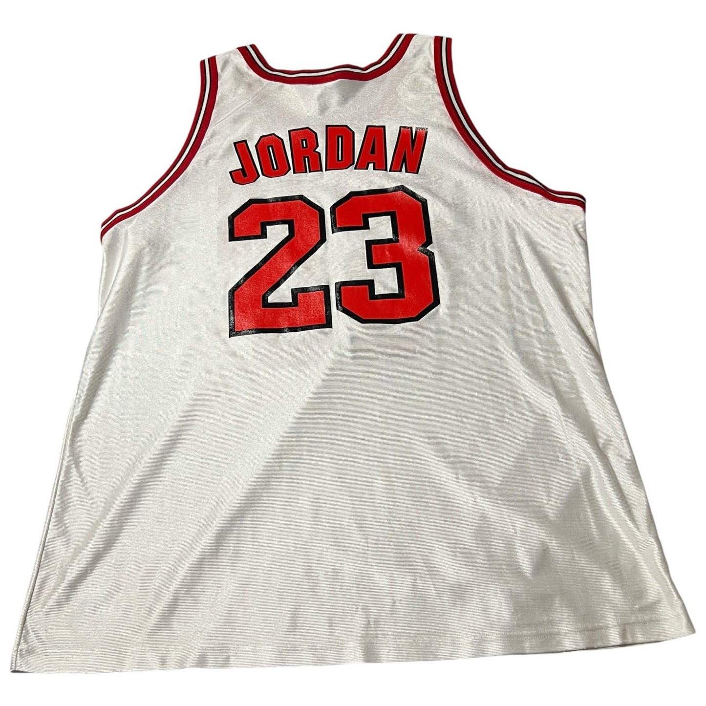 Vintage 90's Michael Jordan Chicago Bulls Jersey Mens 52 Champion White Red NBA