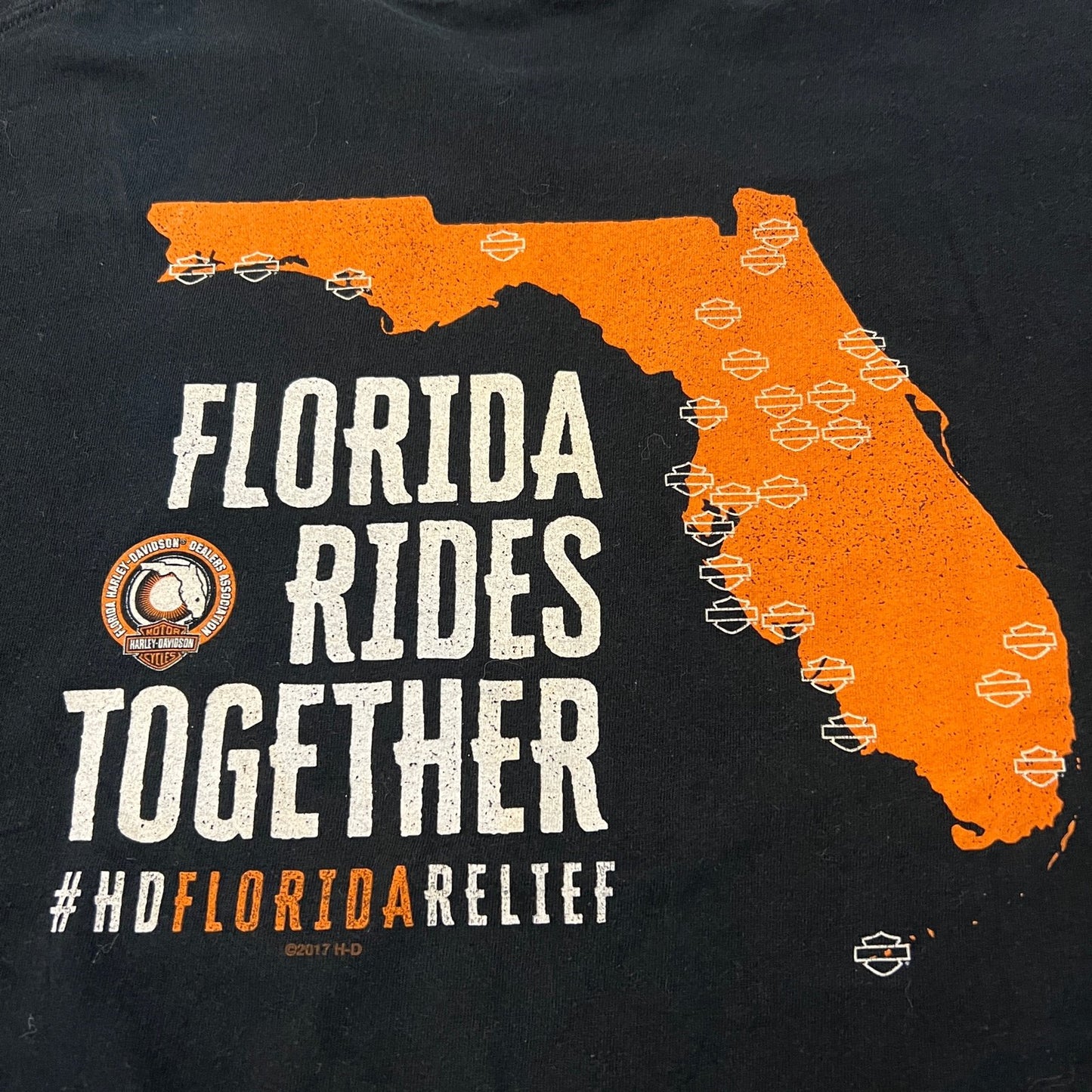 Harley Davidson Mens Large Florida Rides Together Relief Short Sleeve T-Shirt