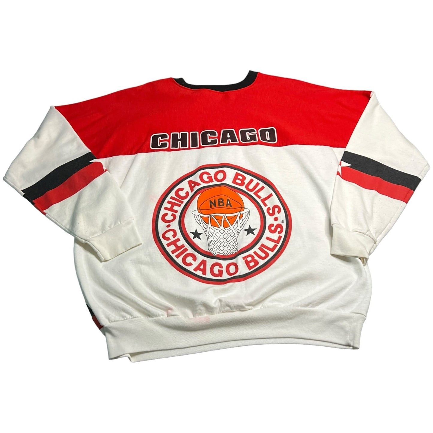 Vintage 80's Chicago Bulls Sweater Mens XL Crewneck NBA Double Sided