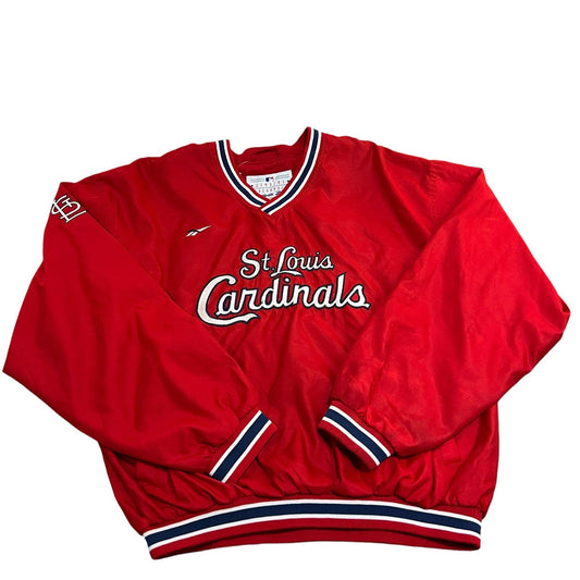 Vintage St Louis Cardinalds Windbreaker Jacket Mens Large Reebok MLB Red