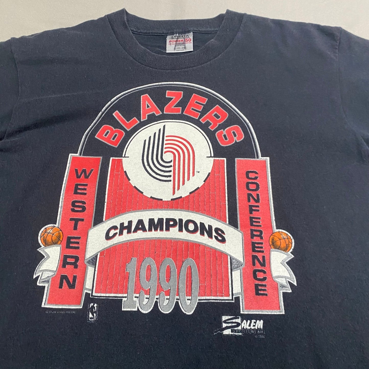 Vintage Portland Trail Blazers 1990 Shirt Mens Large Western Conference Champs