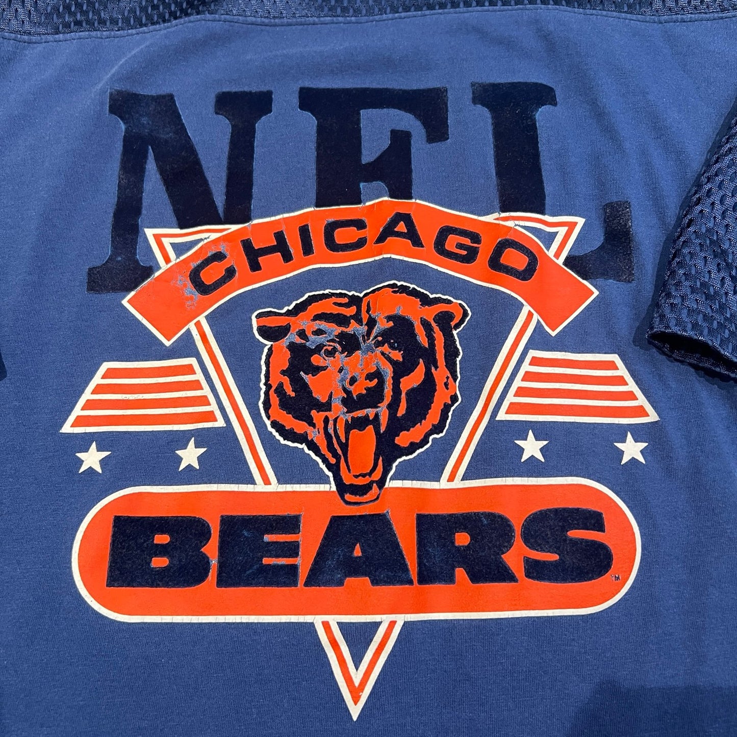 Vintage Artex Chicago Bears NFL Shirt Mens Large Mesh Short Sleeve Blue Football