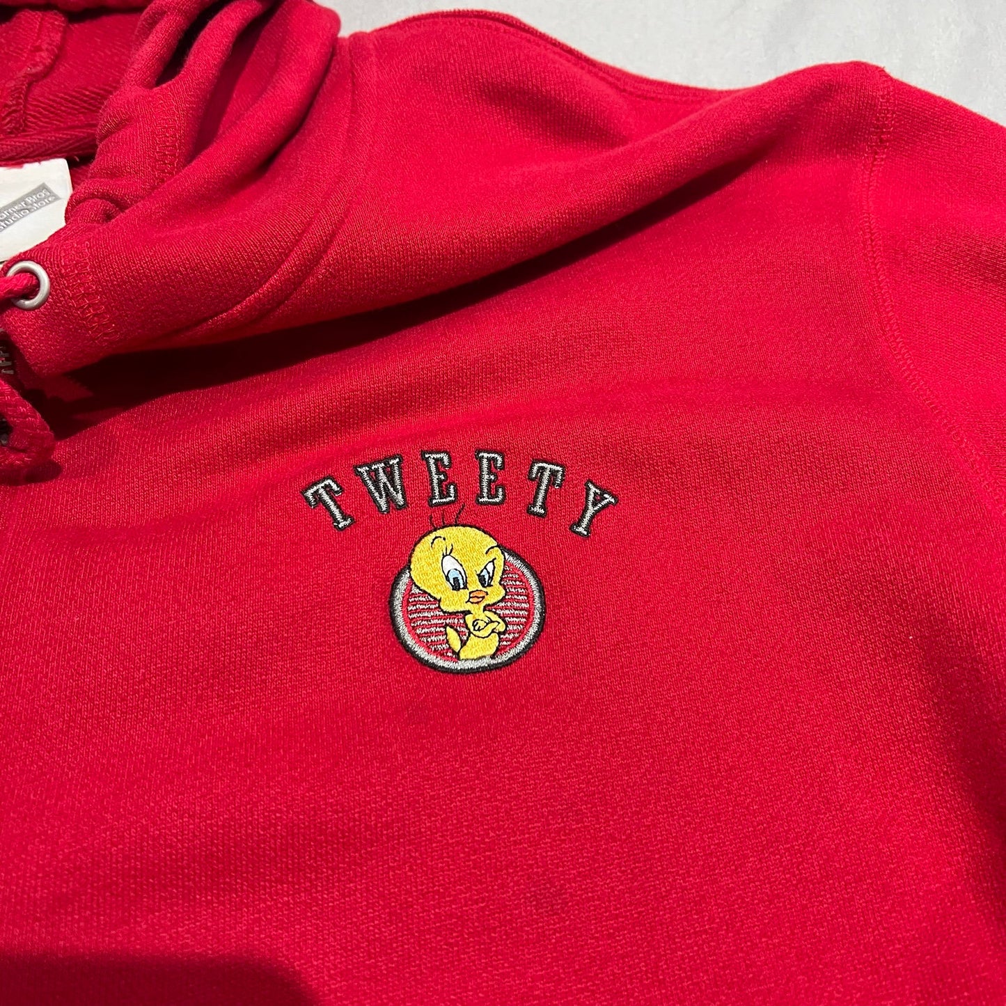 Tweety Bird Hoodie Mens XL Full Zip Sweat Shirt Red Warner Bros