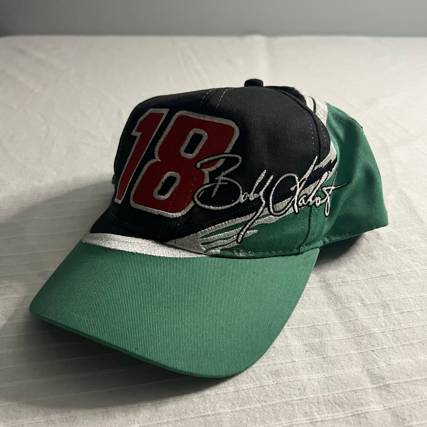 NASCAR Bobby Labonte Snapback Hat #18 Racing Green Black Chase Authentics