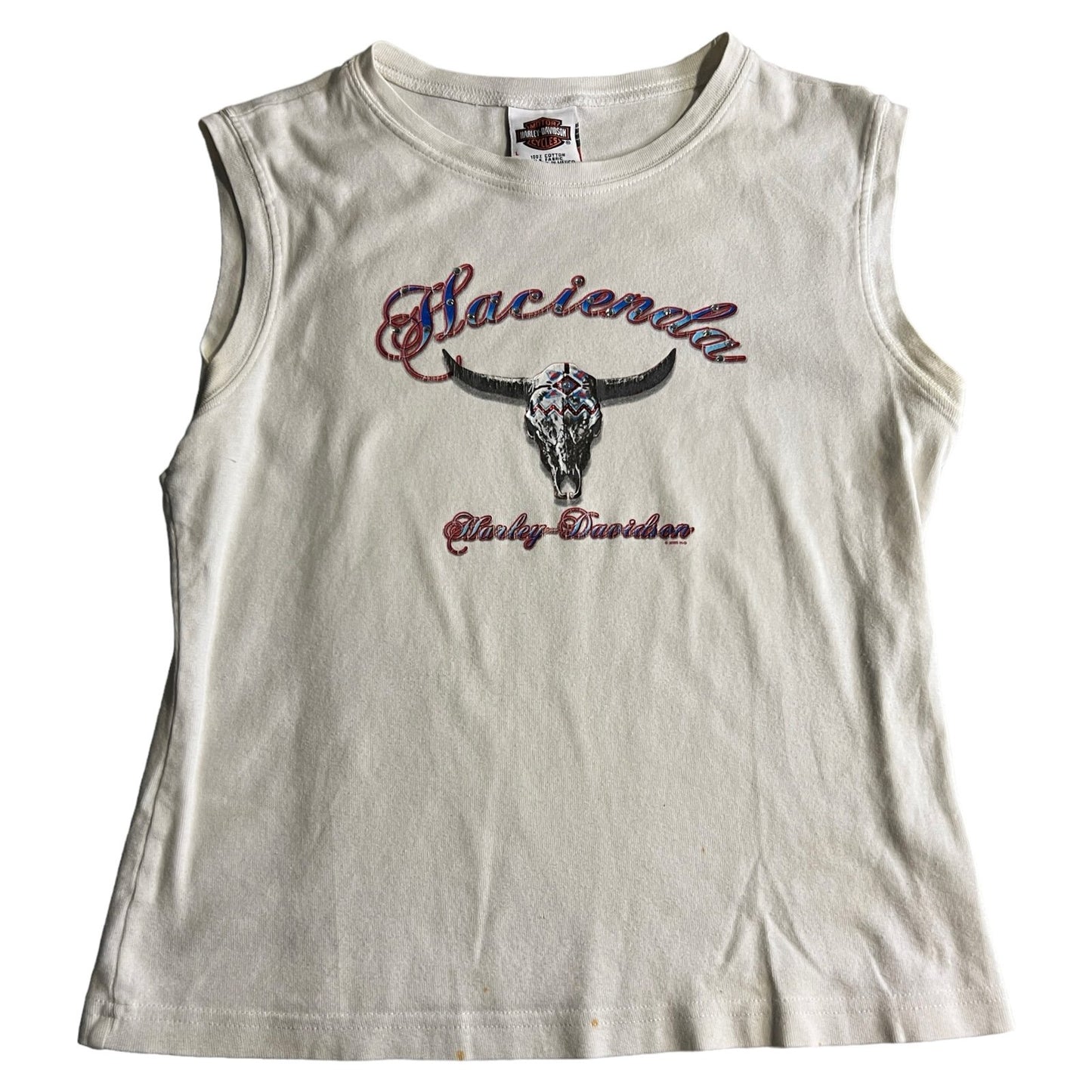 Harley Davidson Shirt Womens Large Tank Top White Scottsdale Sleeveless