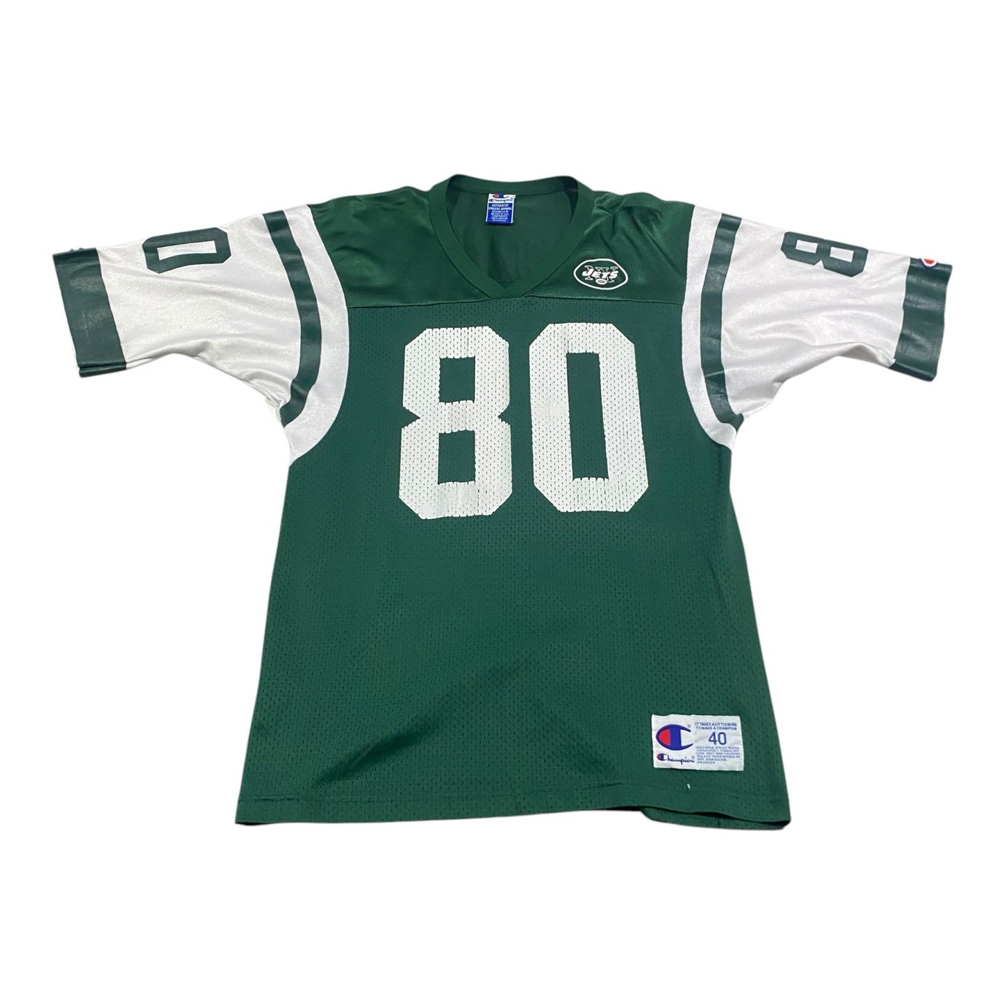 Vintage Wayne Chrebet New York Jets Jersey Mens 40 Champion #80 NFL Green