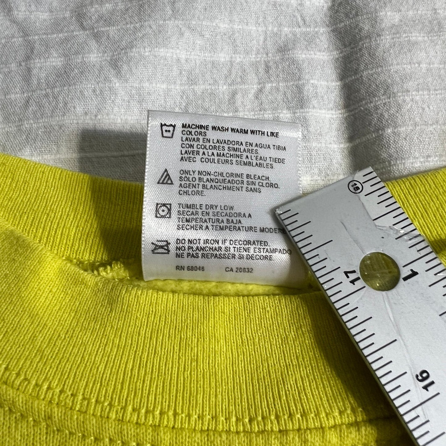 Vintage Blank Sweater Tultex Womans Large Neon Yellow 90's Basic Crewneck