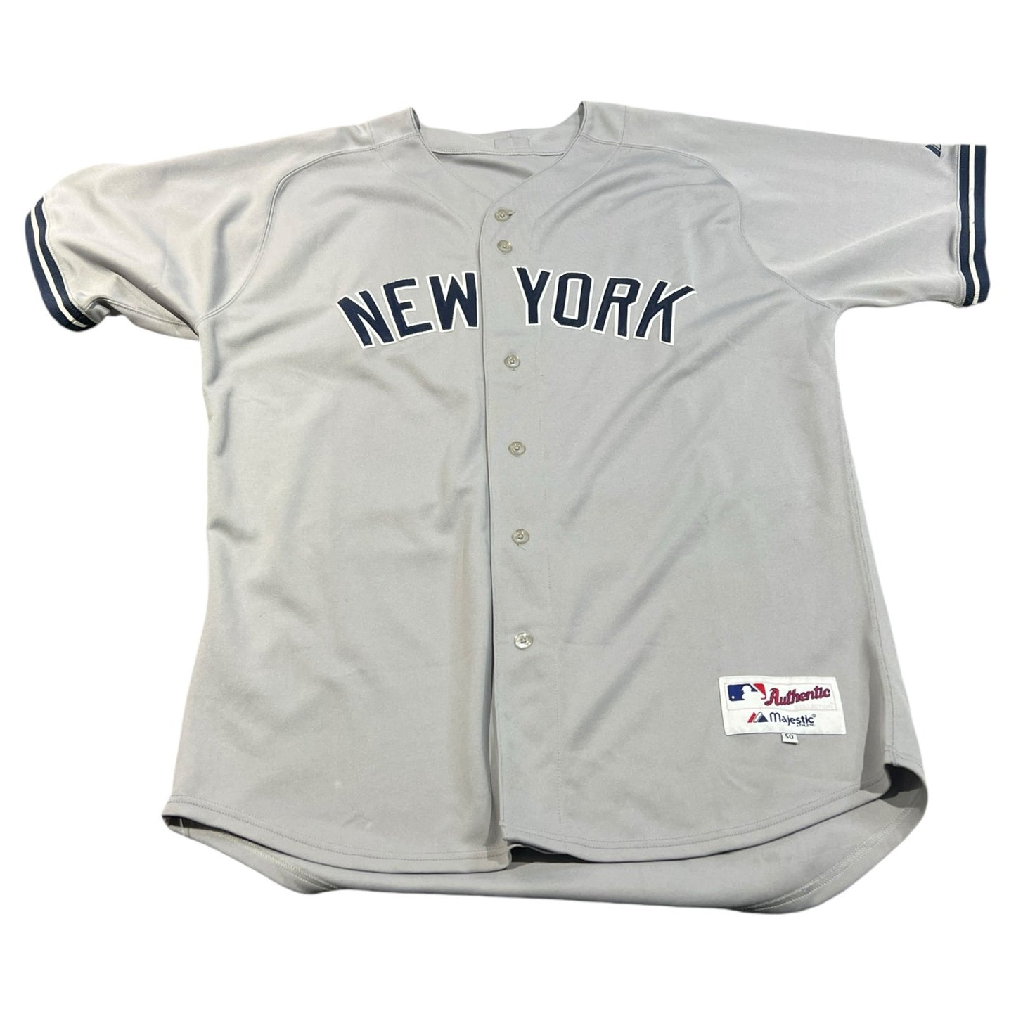 New York Yankees Jersey Mens 50 Majestic #18 Blank No Name MLB Gray