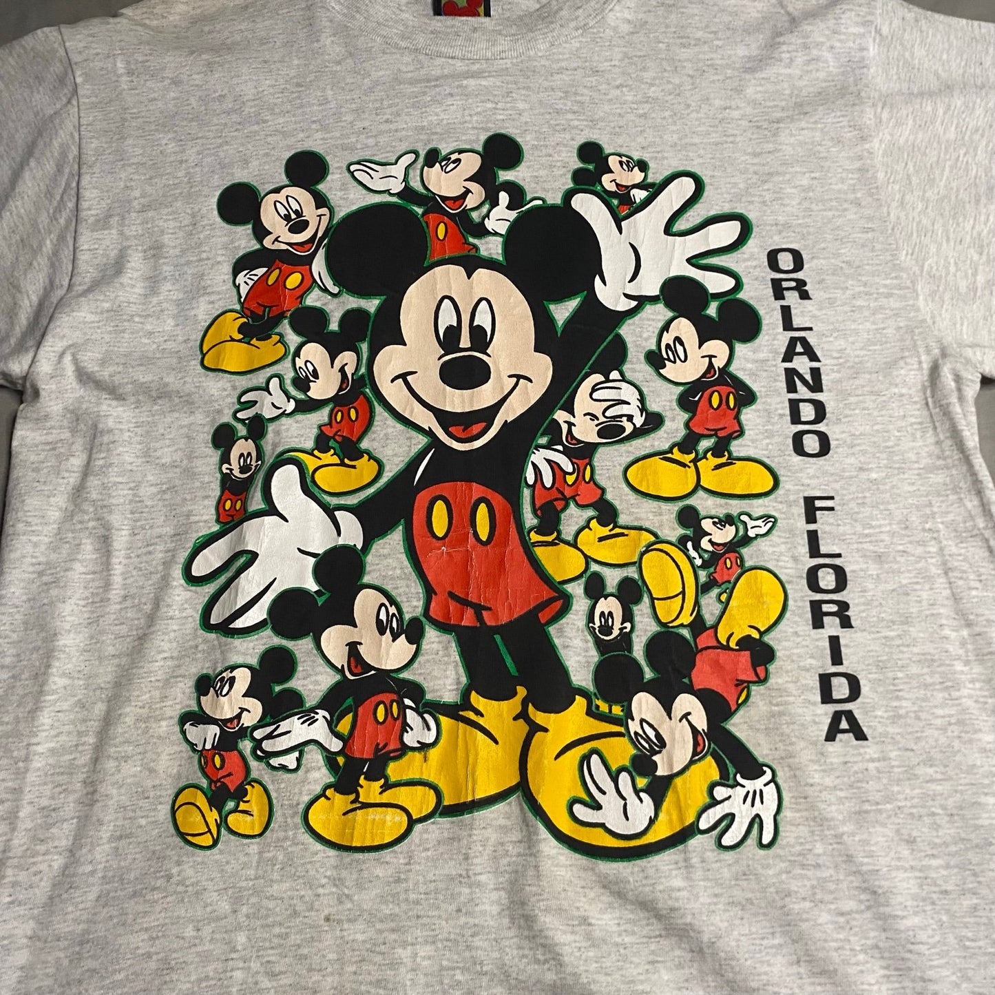 NWT Vintage Disney Mickey Mouse Shirt Mens Medium Orlando Florida Gray 90's