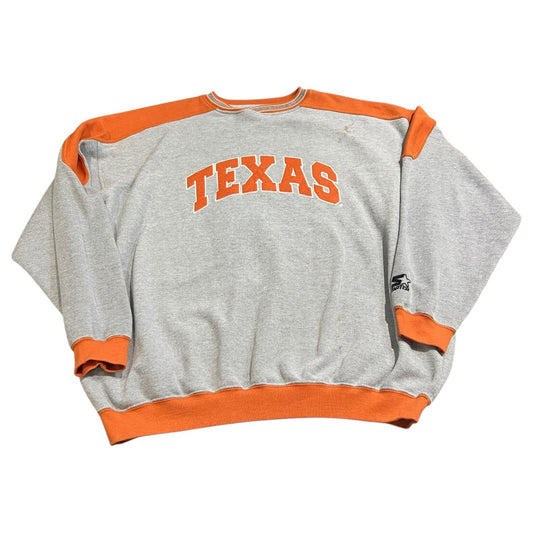 Vintage 90's Texas Longhorns Crewneck STARTER Sweater Mens 2XL XXL Gray Orange