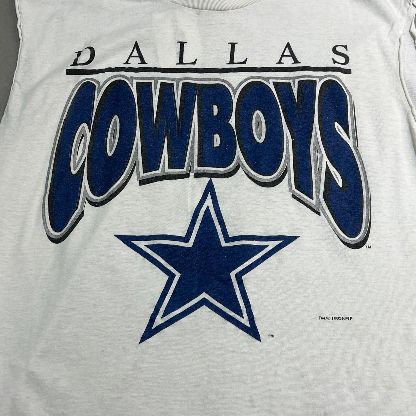 Vintage 1995 Dallas Cowboys Sleeveless Shirt Cutoff White NFL