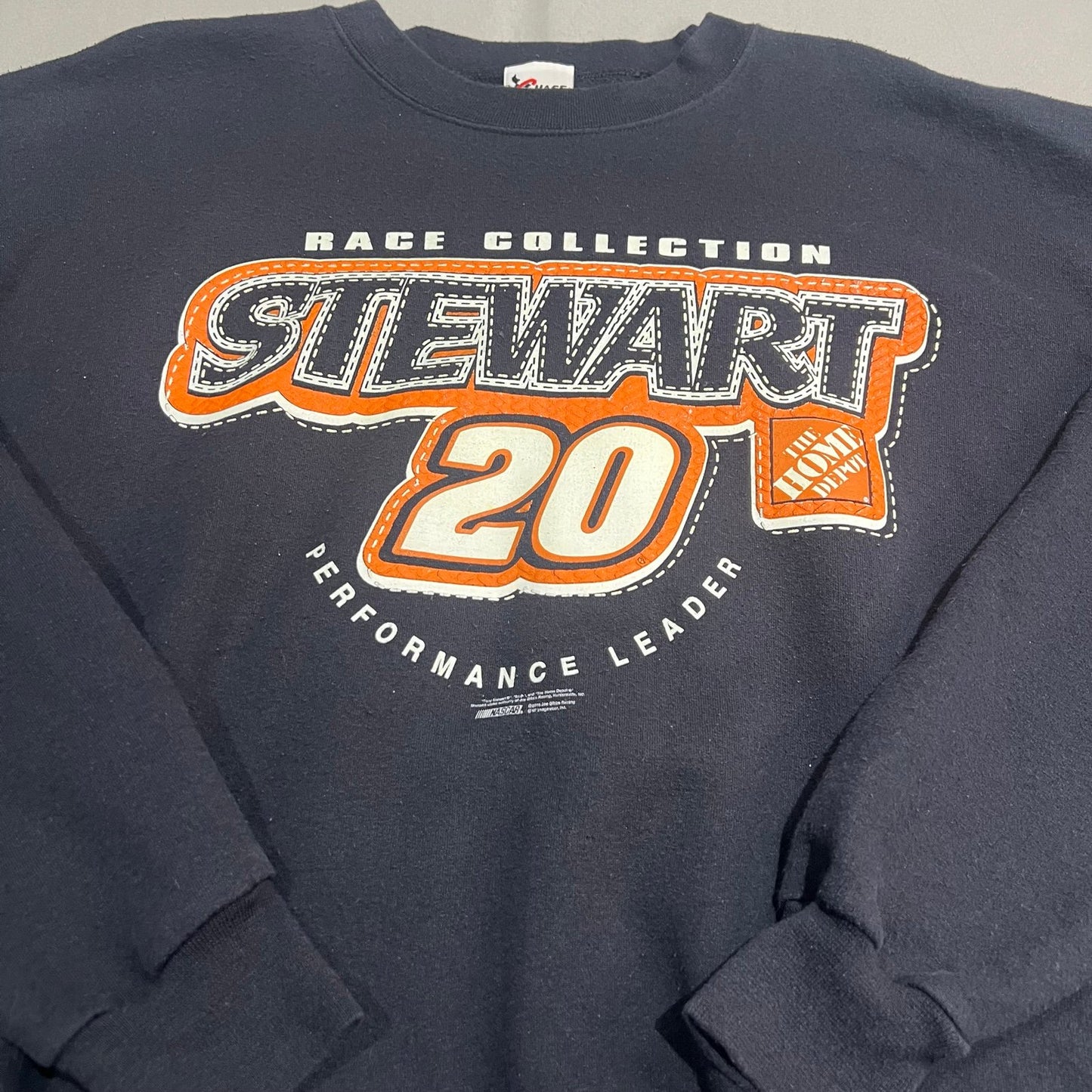 Vintage Tony Stewart NASCAR Sweater Crewneck Mens XL Black The Home Depot