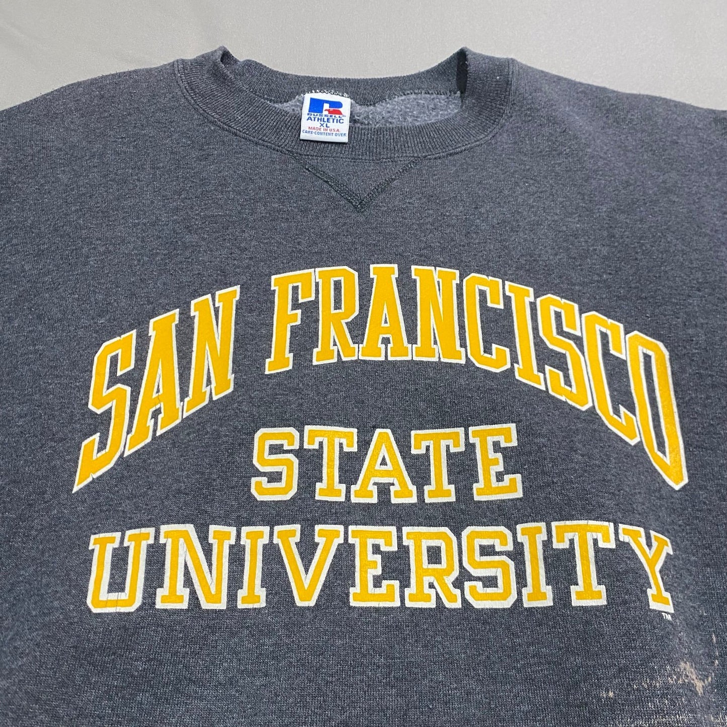 Vintage San Francisco State University Crewneck Russell Athletic Gray Sweater