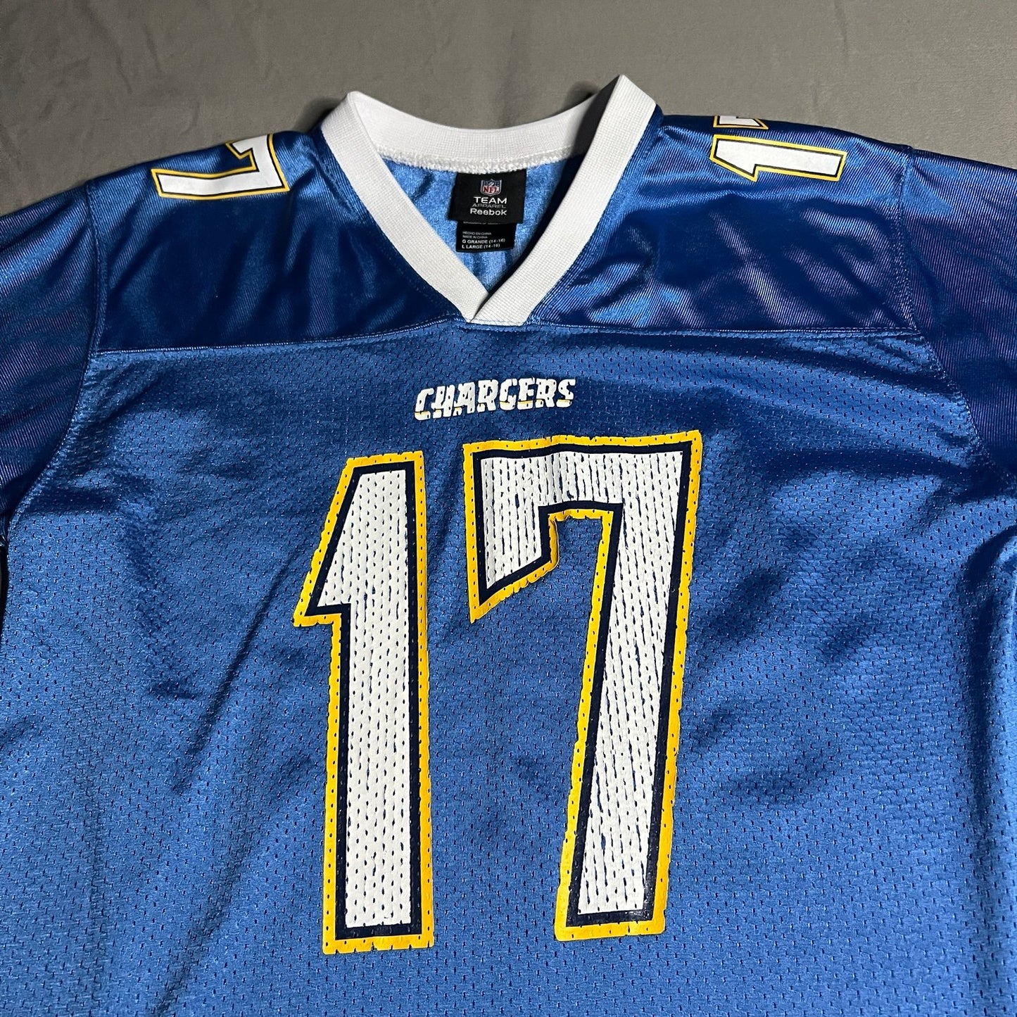 Philip Rivers San Diego Chargers Jersey Kids Youth Large #17 Reebok NFL