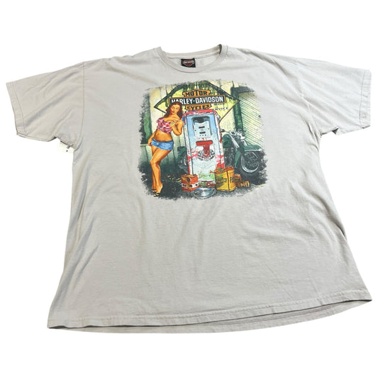Harley Davidson Denver Mile High Shirt Mens 2XL XXL White Short Sleeve Pin Up