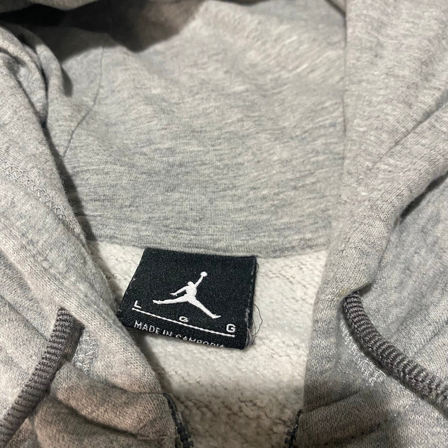 Air Jordan Hoodie Mens Large Gray Sweat Shirt Full Zip Jumpman