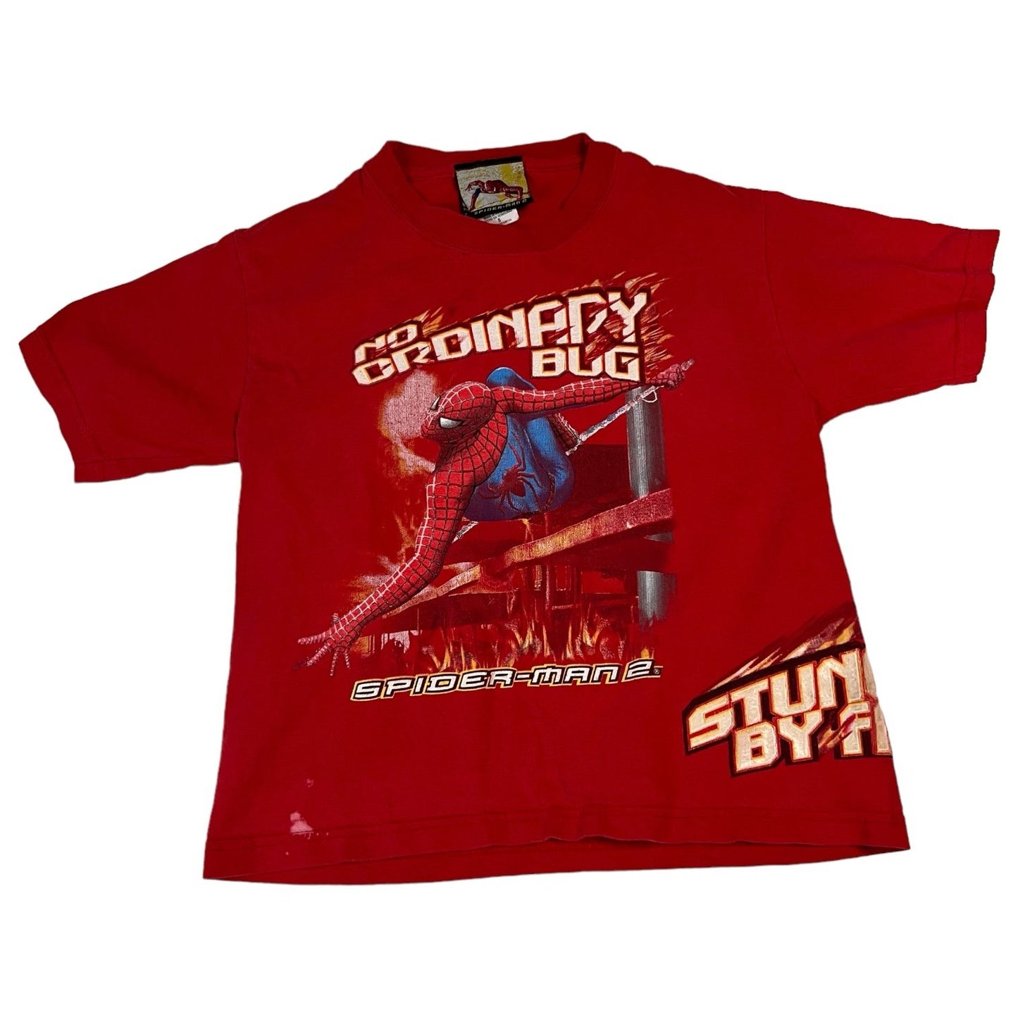 Vintage Spider Man 2 Shirt Kids Youth Small Red Short Sleeve Movie Promo