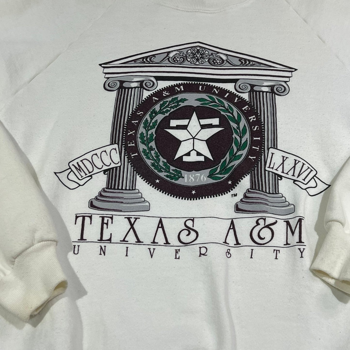 Vintage 90's Texas A&M University Womans Large Jerzees White College Crewneck