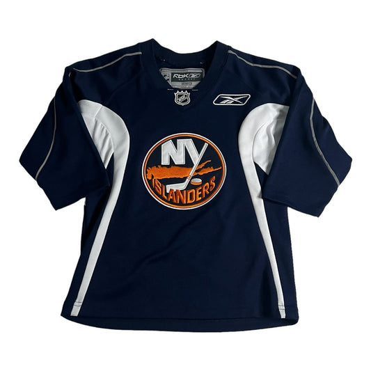 New York Islanders Jersey Kids Small Reebok NHL Stitch Sewn No Name Blank Blue