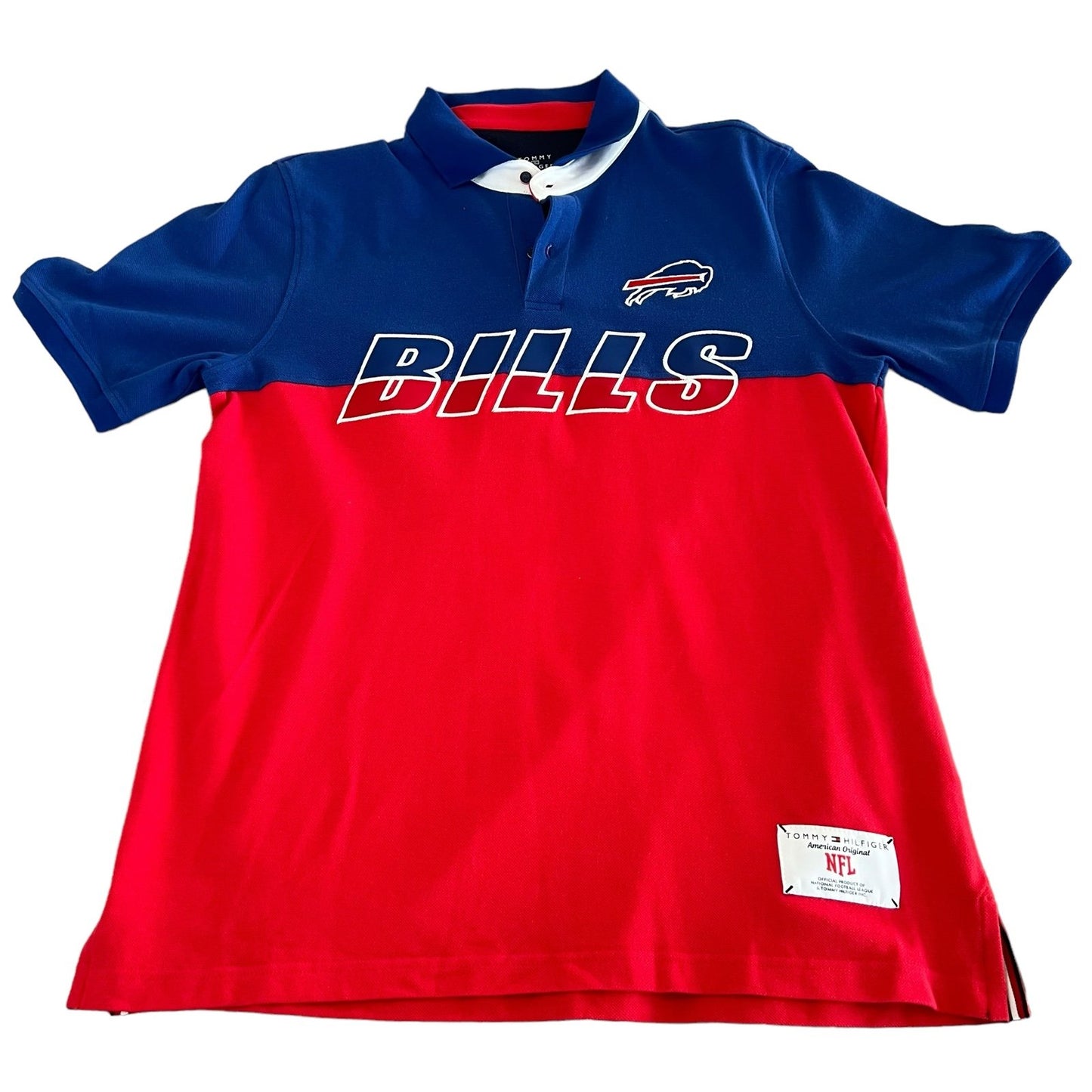 Buffalo Bills Polo Shirt Mens Medium Tommy Hilfiger NFL Short Sleeve