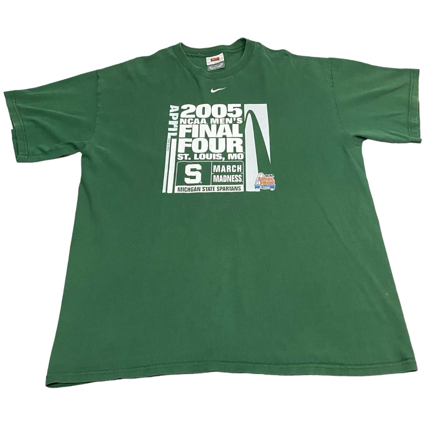 Vintage 2005 NCAA Final Four Michigan State Shirt Nike Mens XL Center Swoosh