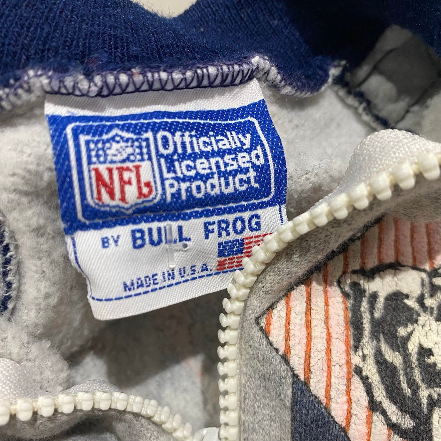 Vintage 90's Chicago Bears Onesie Toddler 6/9 Months NFL Gray Bull Frog Sleep