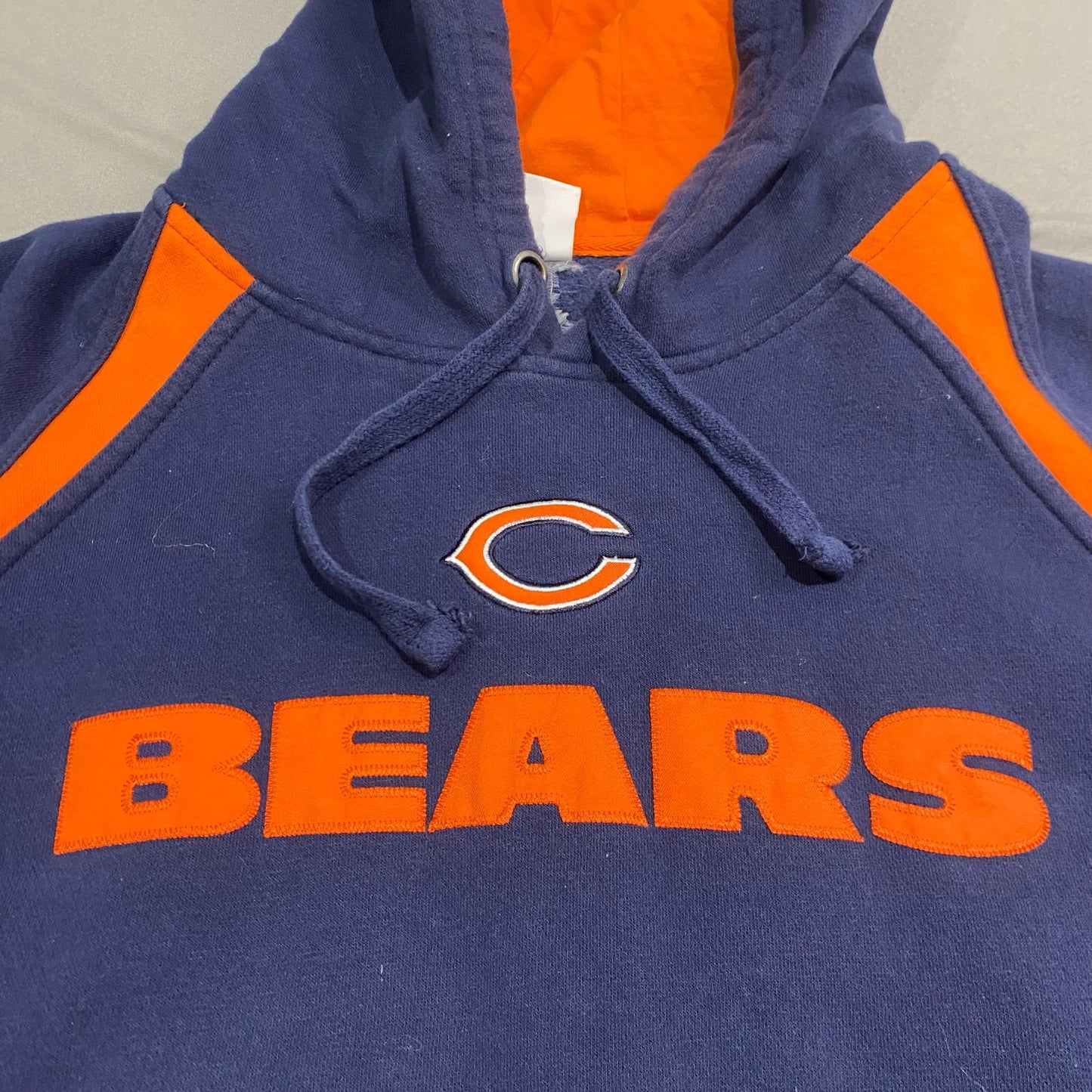 Chicago Bears Hoodie Mens XL Sweat Shirt Embroidered NFL Blue Orange Pullover