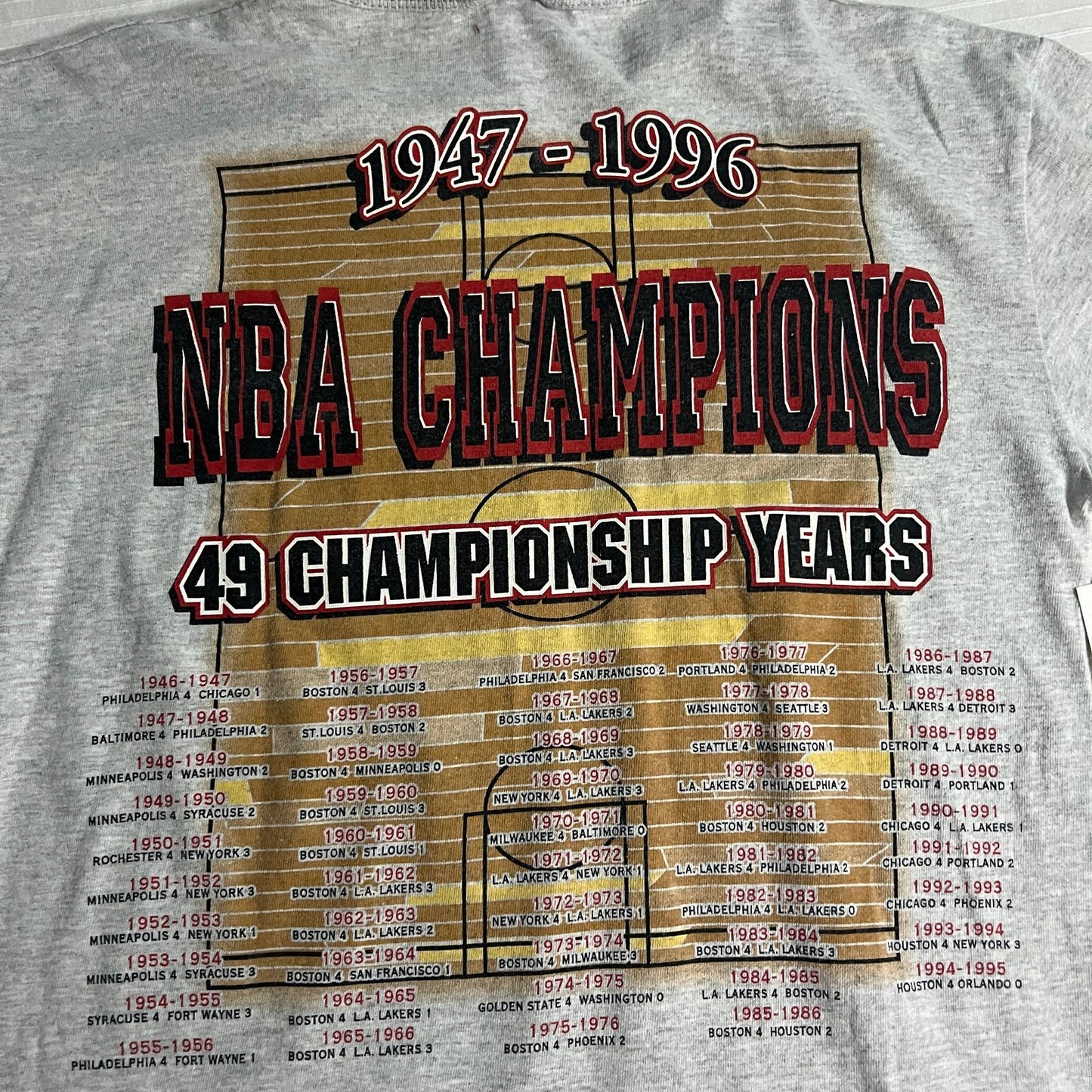 Vintage Chicago Bulls 1947 1996 NBA Champions Shirt Mens Medium Short Sleeve